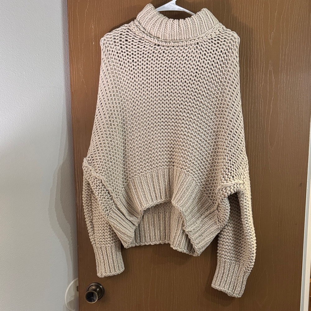 Free People Cream Turtleneck Sweater Size L